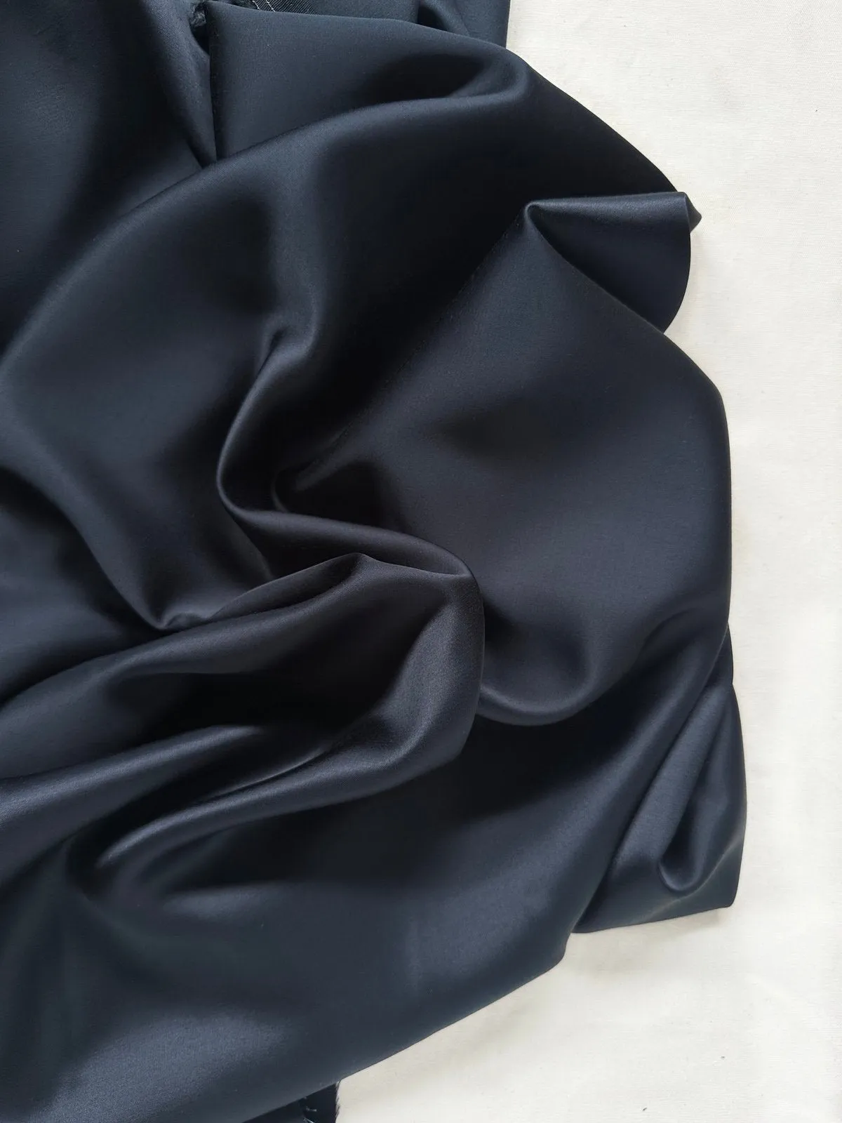 1 7/8 Yards Italian Viscose Satin in Midnight Blue