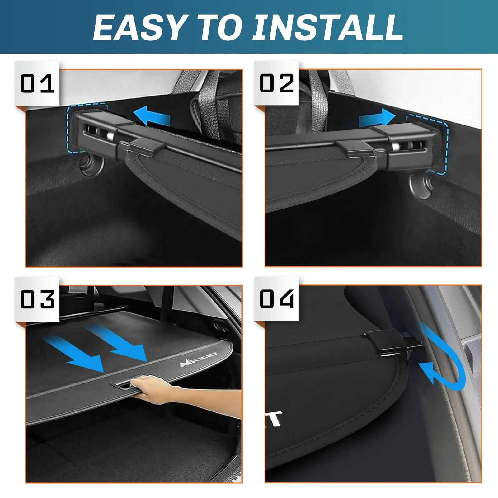 2018-2024 Subaru Crosstrek Impreza Retractable Trunk Cargo Cover With Trunk Storage Net