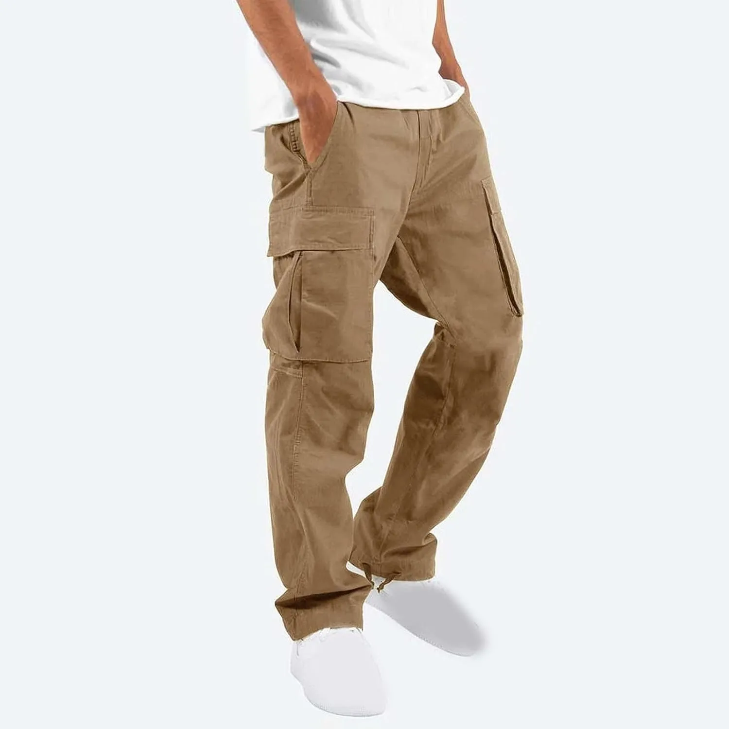 Anjikang Cargo Pants for Men Plus Size Casual Work Hiking Pants Baggy Tactical Workout Joggers Sweatpants with Multi Pockets