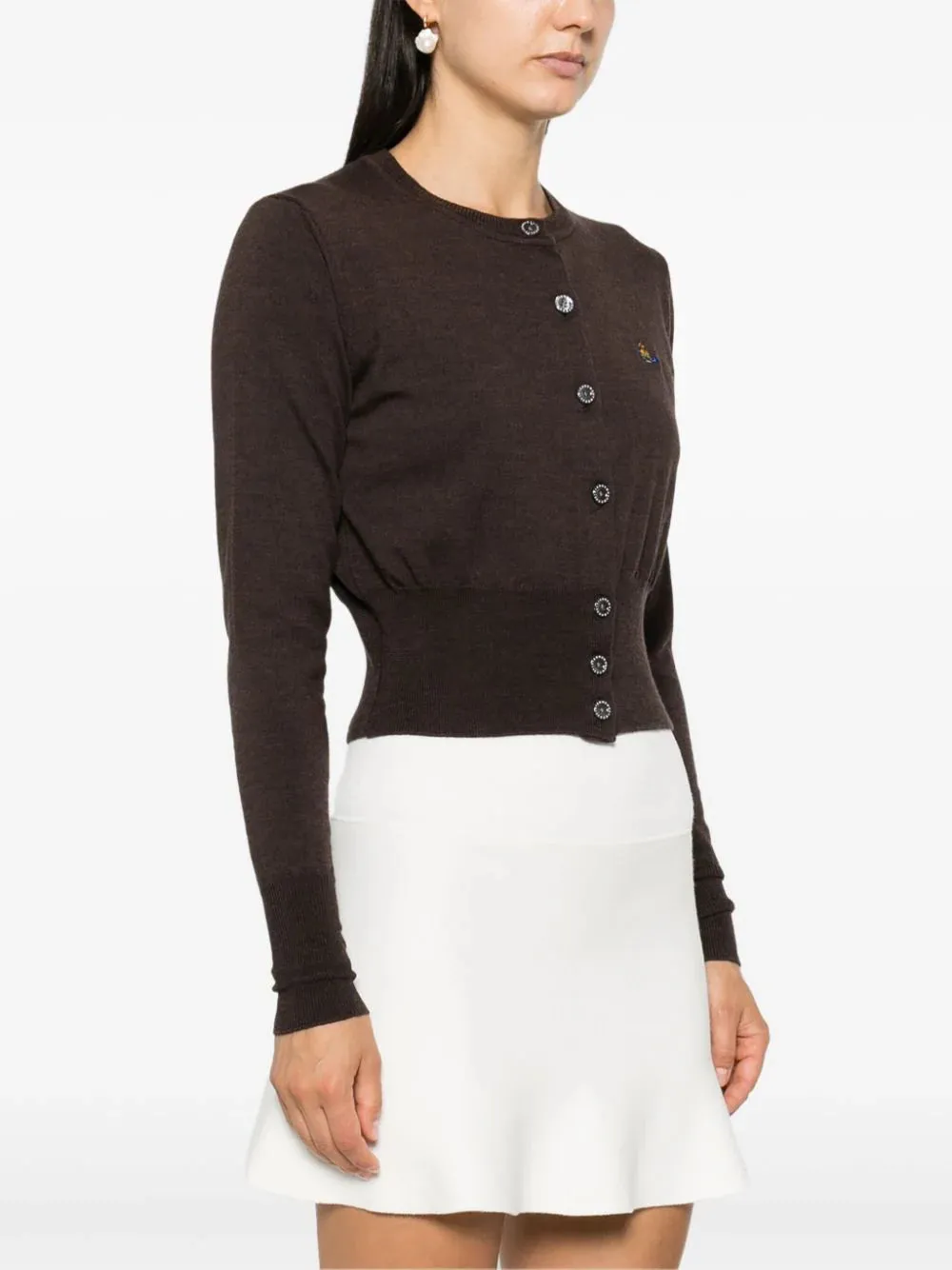 Bea Cropped Cardi - Brown