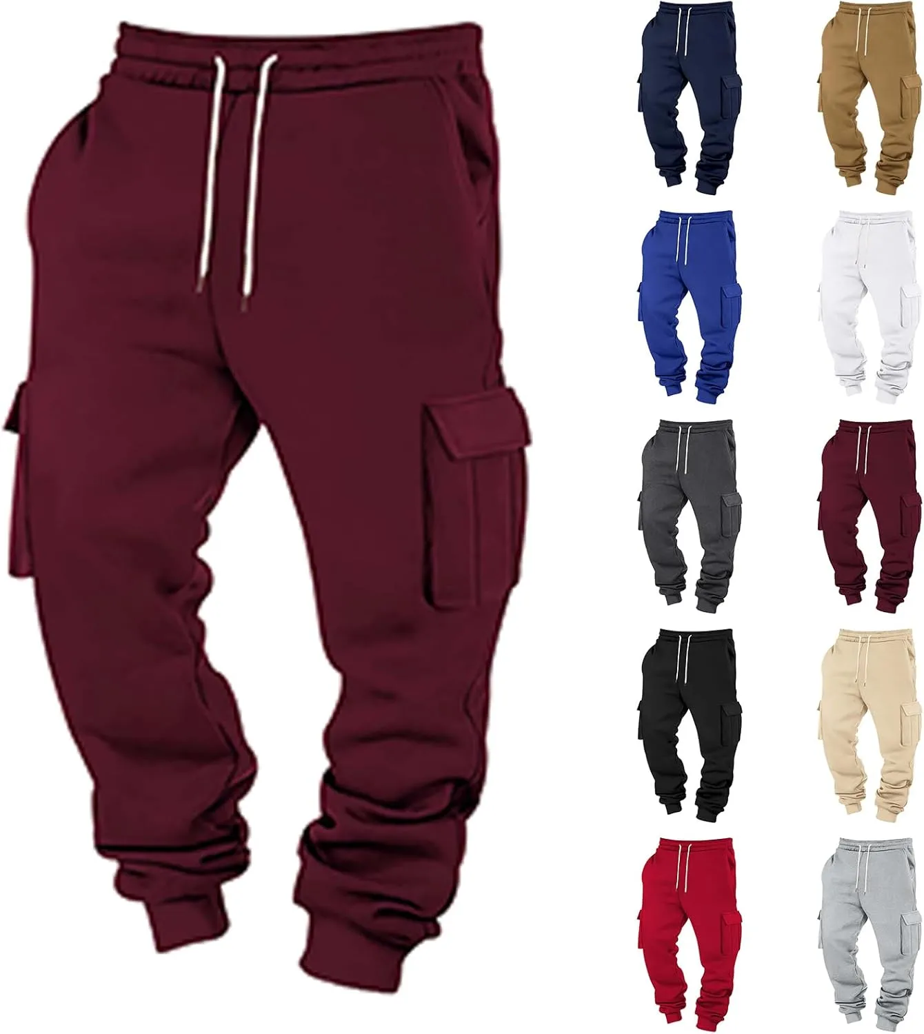Big and Tall Sweatpants for Men Baggy Drawstring Waist Joggers with Pockets Workout Gym Mencomfy Cargo Joggers