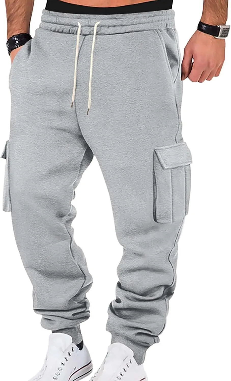 Big and Tall Sweatpants for Men Baggy Drawstring Waist Joggers with Pockets Workout Gym Mencomfy Cargo Joggers