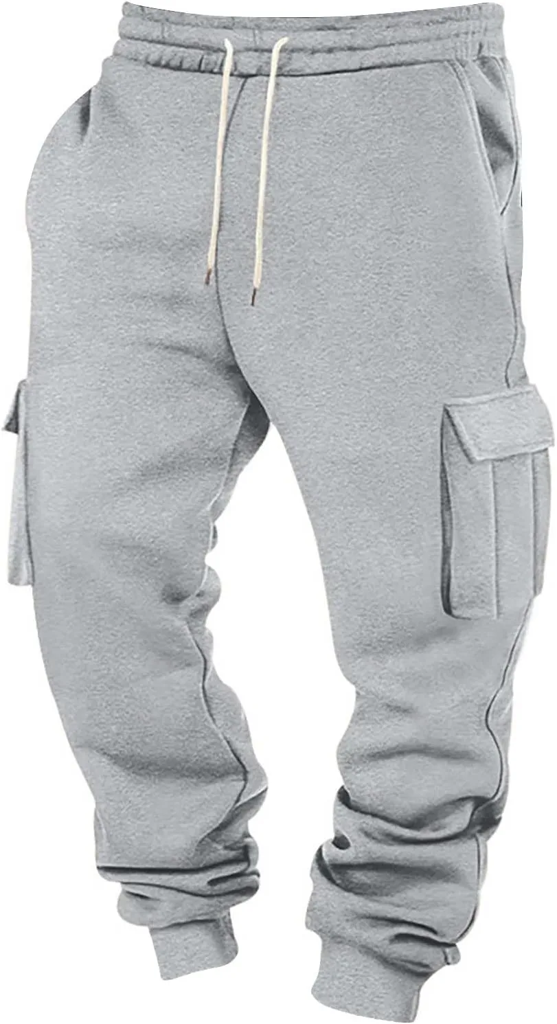 Big and Tall Sweatpants for Men Baggy Drawstring Waist Joggers with Pockets Workout Gym Mencomfy Cargo Joggers