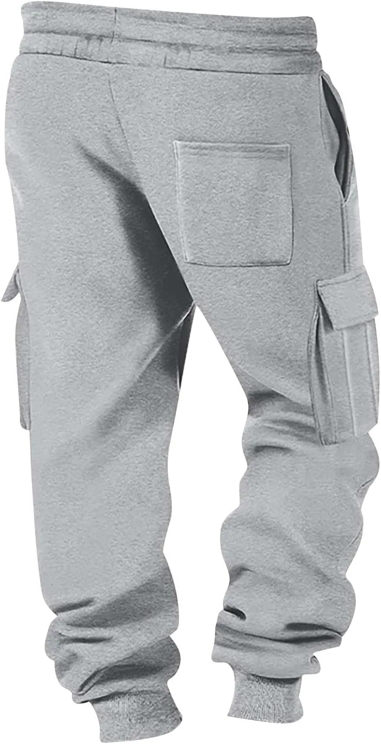 Big and Tall Sweatpants for Men Baggy Drawstring Waist Joggers with Pockets Workout Gym Mencomfy Cargo Joggers