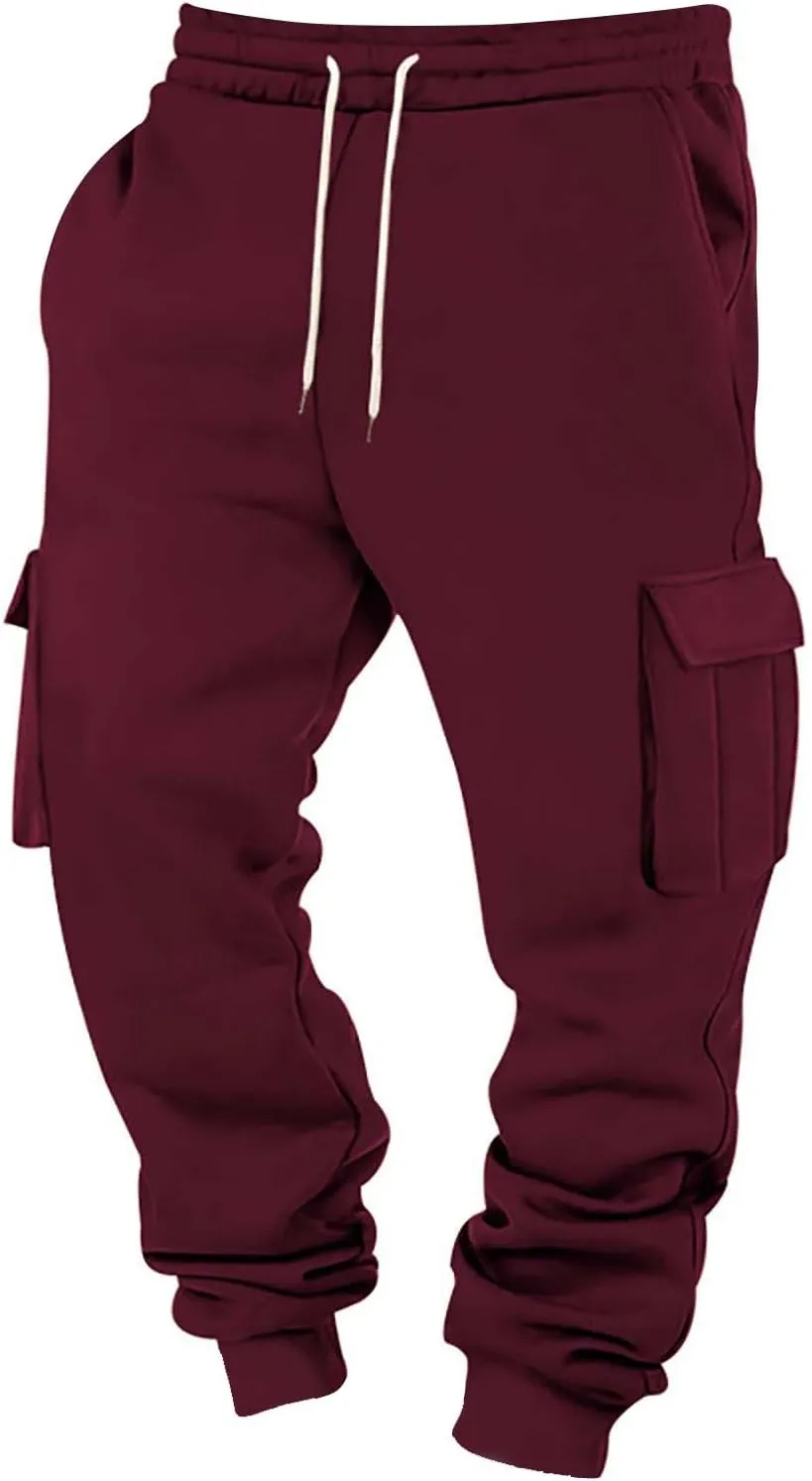 Big and Tall Sweatpants for Men Baggy Drawstring Waist Joggers with Pockets Workout Gym Mencomfy Cargo Joggers