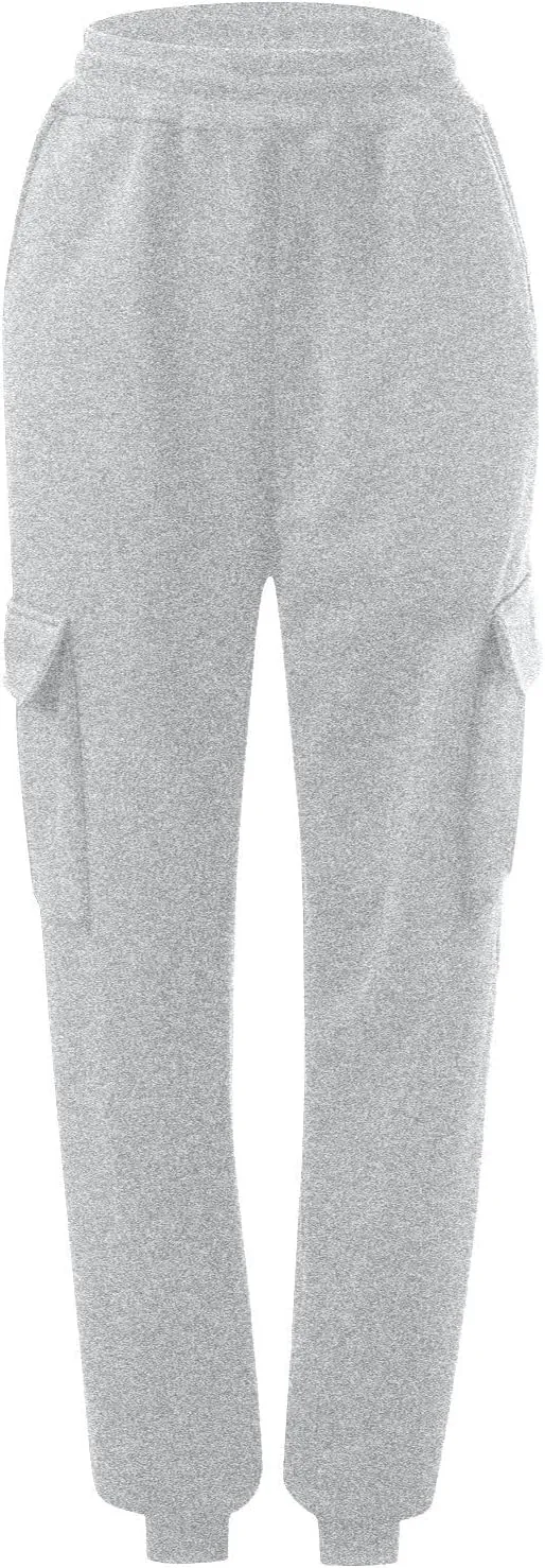Cargo Joggers for Women Fleece Sweatpants Baggy Elastic High Waisted Jogger Pants Athletic Track Pants with Pockets