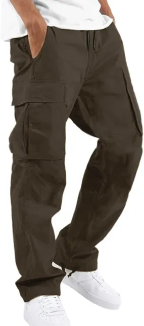 Cargo Sweatpants Men Gym Sweats Pants Casual Baggy Hiking Pants Drawstring Workout Joggers with Multi Pockets