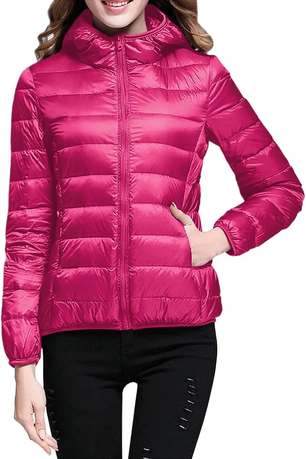 cooki Puffer Jacket Womens Winter Coats for Women 2024 Lightweight Packable Down Jacket Warm Hooded Quilted Puffer Coat