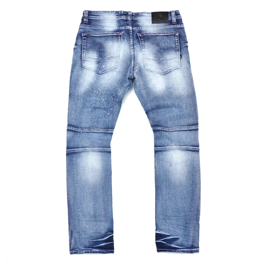 Makobi M1757 ALKI BIKER JEANS - LIGHT WASH