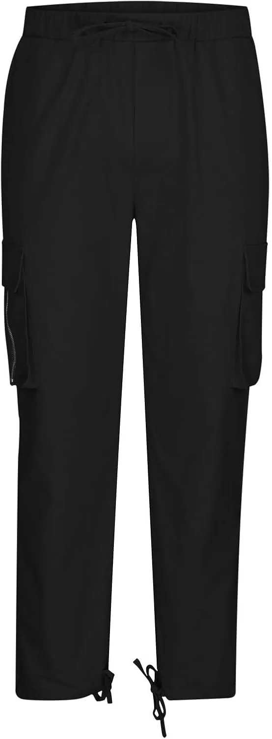 Men's Cargo Joggers Sweatpants Casual Drawstring Elastic Waist Gym Athletic Baggy Sweat Pants for Men with Pockets