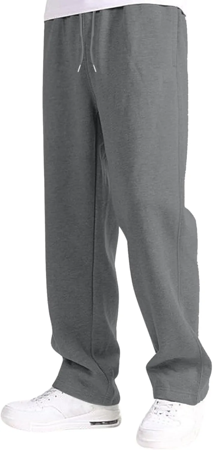 Mens Sweatpants with Pockets Mens Workout Jogger Drawsting Elastic aist Sweatpants Lightweight Solid Color Running Pants
