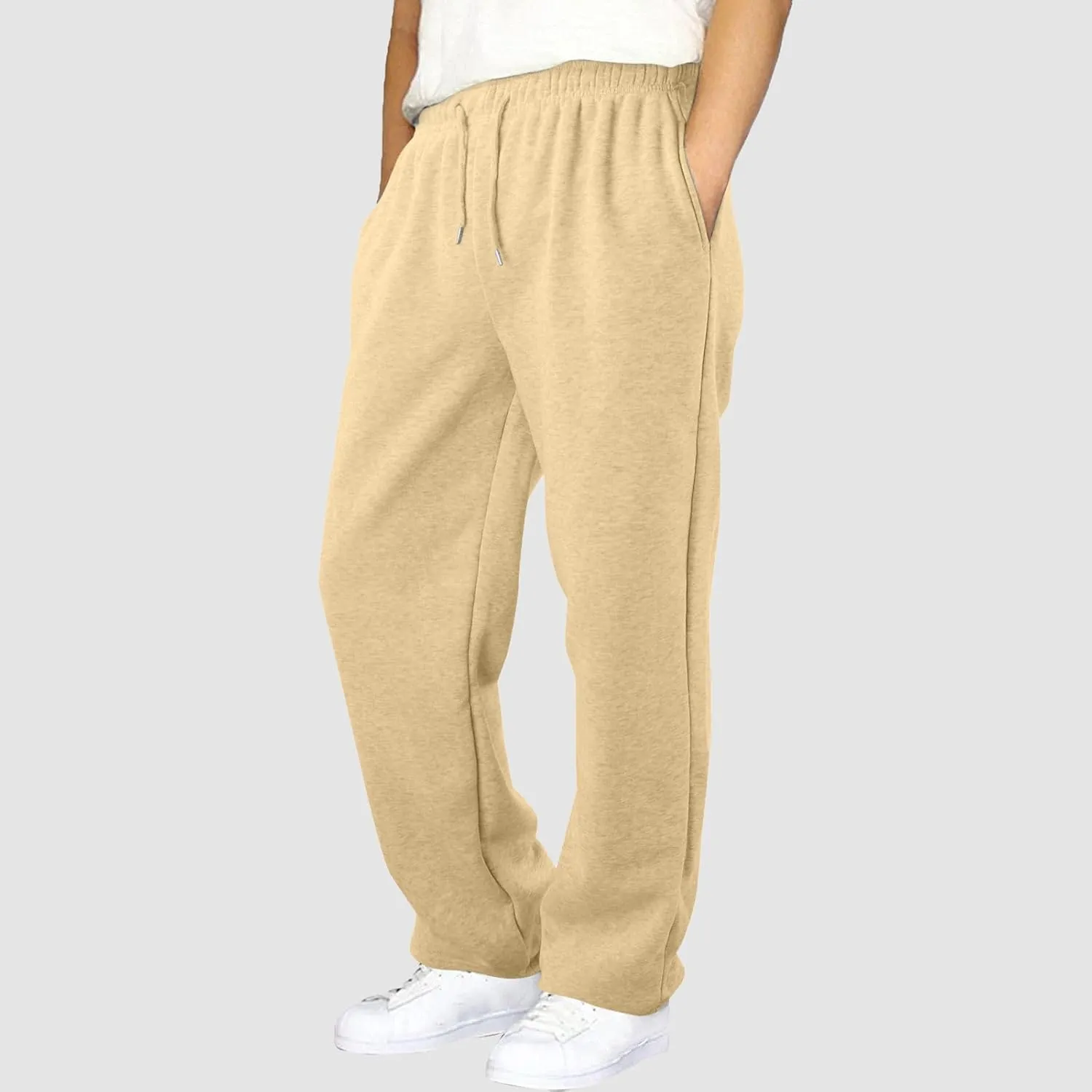 Mens Sweatpants with Pockets Mens Workout Jogger Drawsting Elastic aist Sweatpants Lightweight Solid Color Running Pants