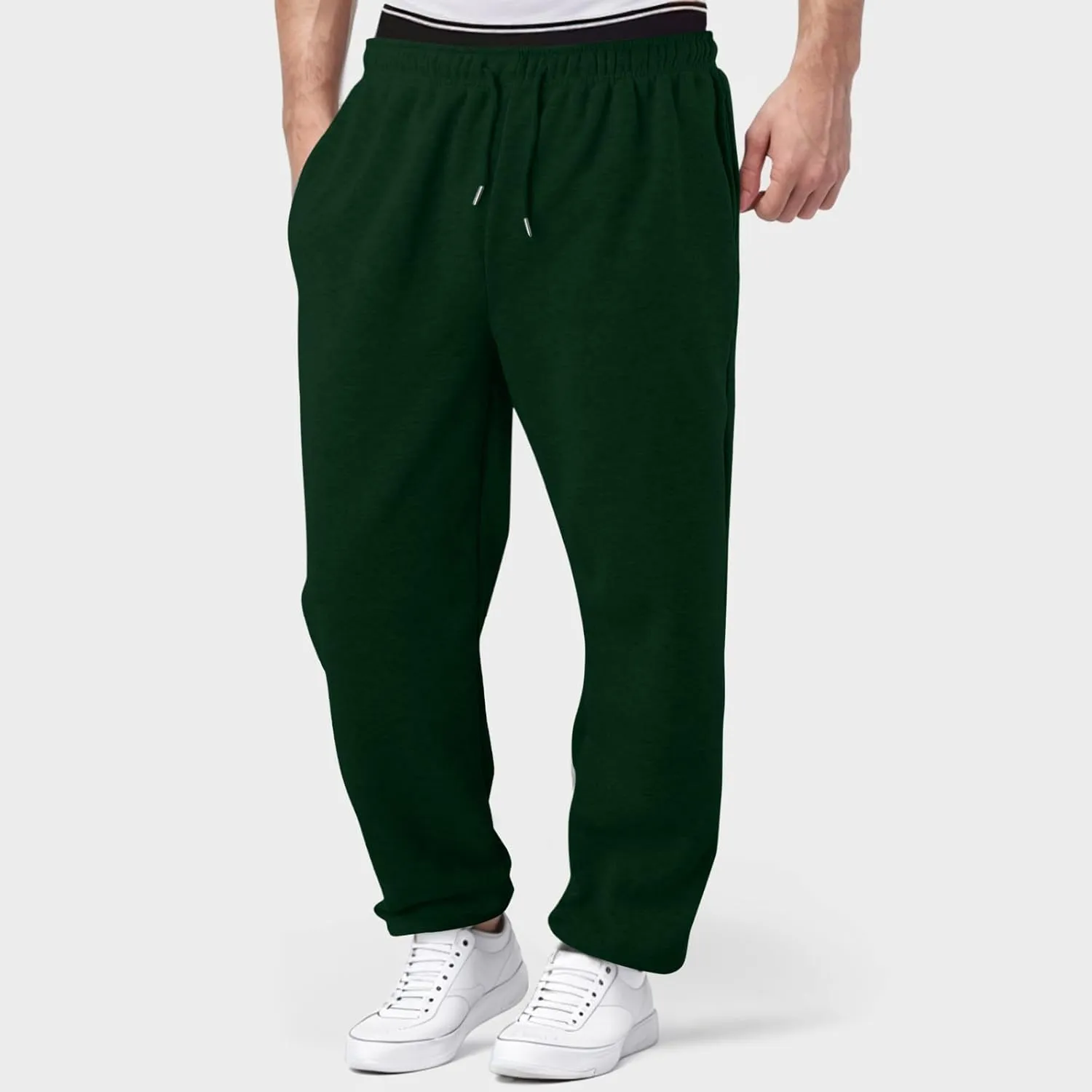 Mens Sweatpants with Pockets Mens Workout Jogger Drawsting Elastic aist Sweatpants Lightweight Solid Color Running Pants