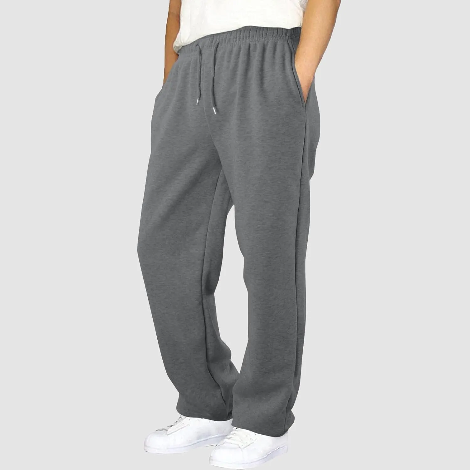 Mens Sweatpants with Pockets Mens Workout Jogger Drawsting Elastic aist Sweatpants Lightweight Solid Color Running Pants