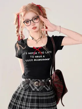 Ribbon Black Generation Cropped Logo First T-Shirt