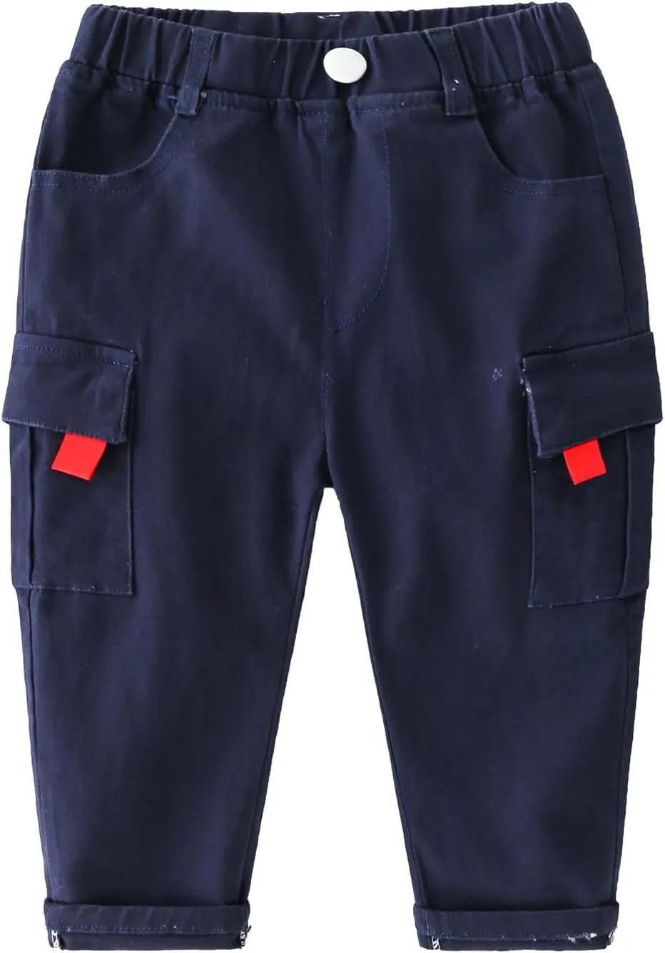 Toddler Baby Boys Twill Cargo Pants Pull-on Elastic Waist Baggy Joggers Solid School 𝐔niform Hiking Pants