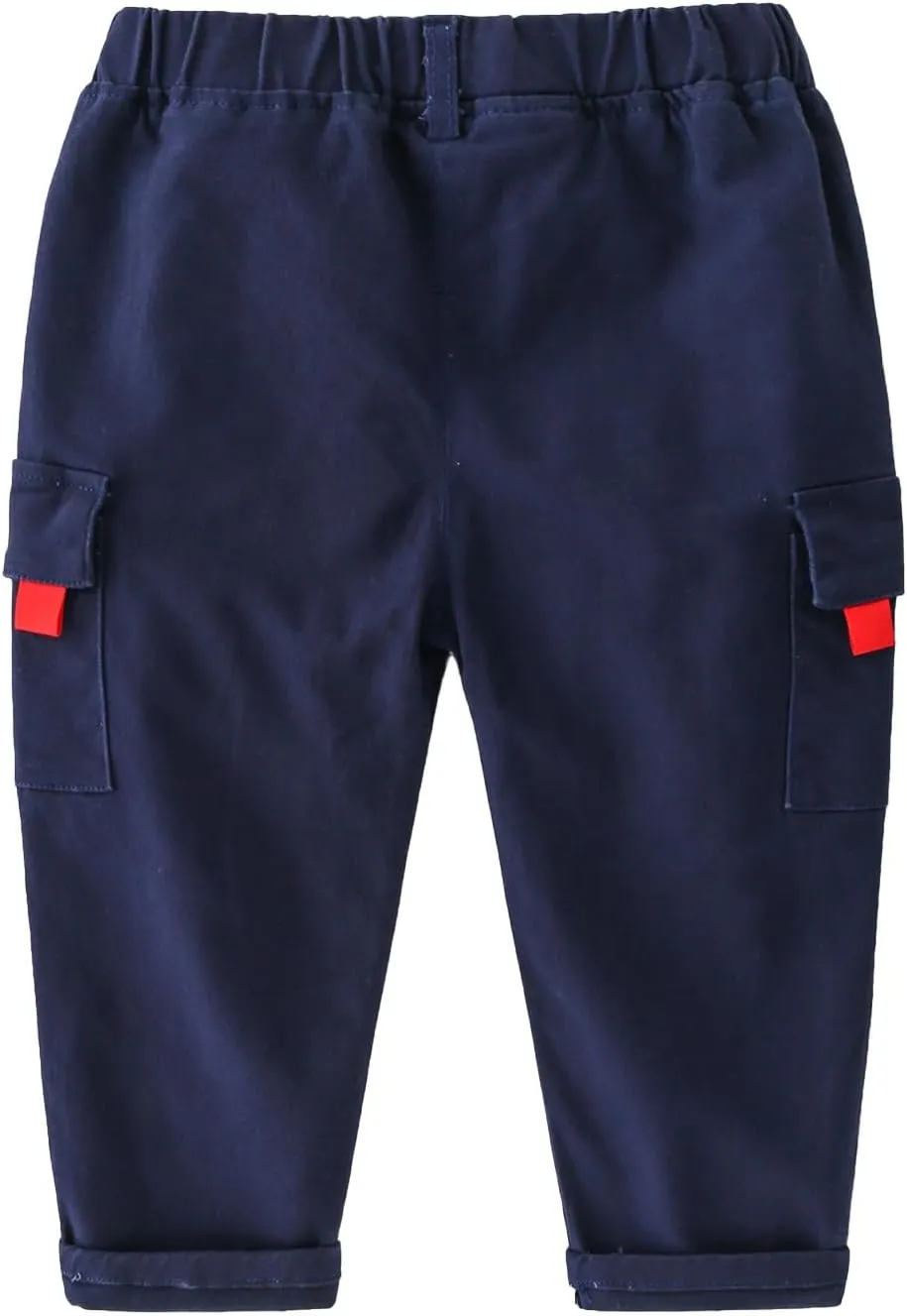 Toddler Baby Boys Twill Cargo Pants Pull-on Elastic Waist Baggy Joggers Solid School 𝐔niform Hiking Pants