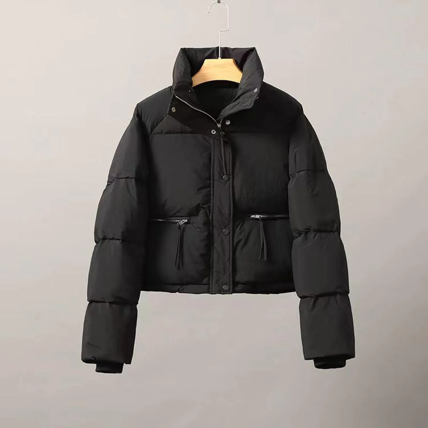 Winter Jacket for Women, Casual Warm Down Jackets Fashion Short Outfits Long Sleeve Puffer Outerwear 2024