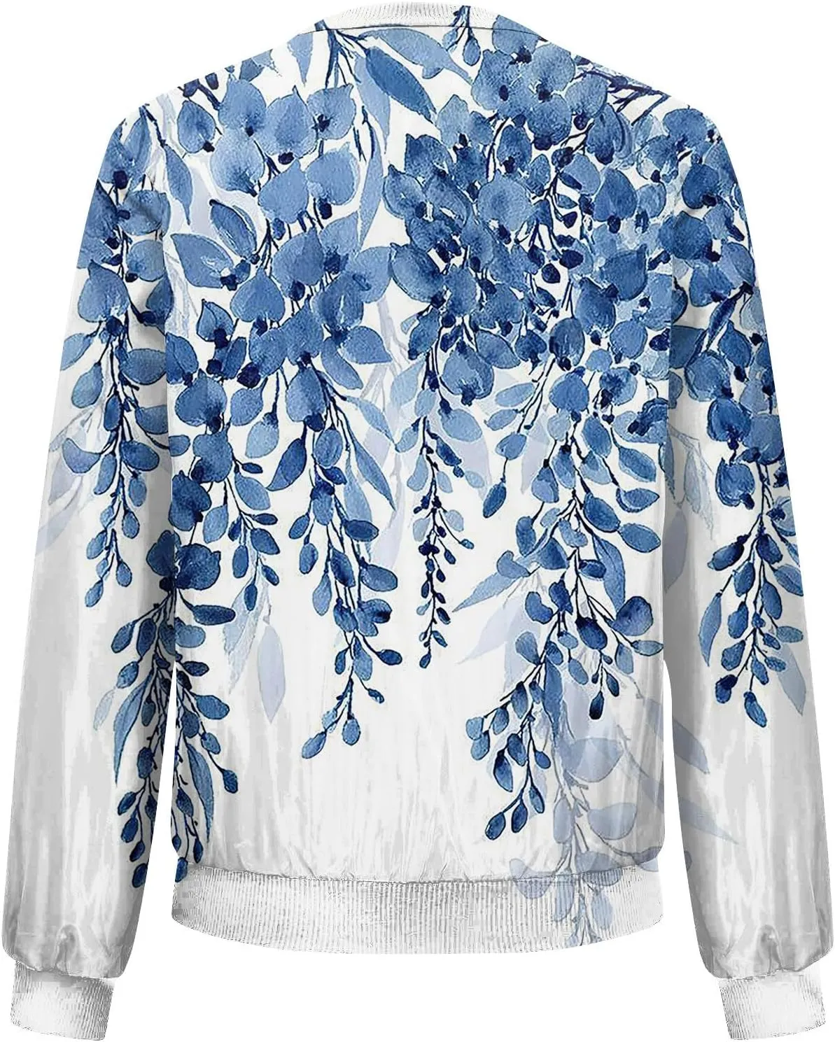Zip Up Jackets for Women 2024 Trendy Fall Causal Long Sleeve Zipper Coats Lightweight Cute Floral Outerwear Tops